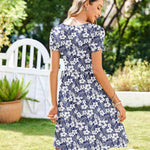 Zeagoo Womens Floral Pleated Button Down Petal Mini Dress