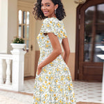 Zeagoo Womens Casual Swing Floral Ruffle Short Sleeve Sundresses