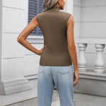 Zeagoo Women's Mock Turtle Neck Sweater Vest Shirts