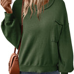 Zeagoo Womens Oversized Sweaters Lantern Sleeve Knit Tops