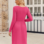 Zeagoo Womens Casual Sweater Dress Square Neck Knit Long Sleeve Dress