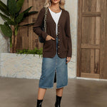 Zeagoo Women's V Neck Button Long Cardigan Sweater
