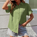Zeagoo Womens Button Down Shirts Casual Short Sleeve Shirt