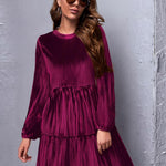 Zeagoo Women's Long Sleeve Elegant Velvet Dress (DE Only)