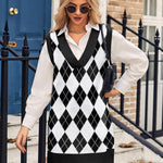 Zeagoo Women's Oversized Sweater Vest Dress V Neck Knit Pullover