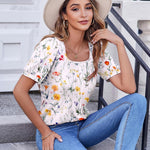 Zeagoo Womens Summer Tops Casual Puff Short Sleeve T Shirts