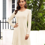 Zeagoo Women's Knitted Dress Long-Sleeve Elegant Dresses (DE Only)
