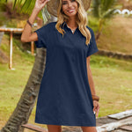 Zeagoo Women's Linen Dresses Knee-Length Casual Beach Dress (DE Only)