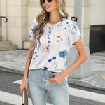 Zeagoo Womens T Shirts Short Sleeve Pleated Dressy Loose Tops
