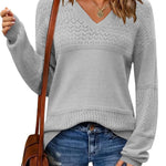 Zeagoo Womens Sweaters Casual Long Sleeve Ribbed Knit Pullover