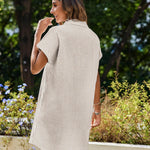 Zeagoo Womens Button Down Shirt Dress Cotton Linen Dress