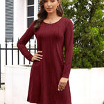 Zeagoo Women's Knitted Dress Long-Sleeve Elegant Dresses (DE Only)