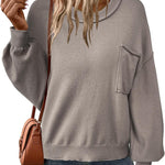 Zeagoo Womens Oversized Sweaters Lantern Sleeve Knit Tops