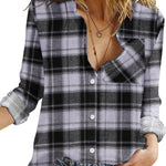 Zeagoo Women's Long Sleeve Button Down Flannel Shirts Plaid Shacket