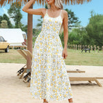 Zeagoo Womens Long Dress Adjustable Strap Floral Casual Dress