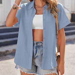 Zeagoo Womens Button Down Shirts Casual Short Sleeve Shirt