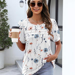 Zeagoo Womens Short Sleeve Tops Floral Boho Shirts
