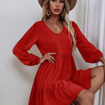 Zeagoo Women's Long-Sleeve V-Neck Winter Dress (DE Only)