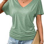 Zeagoo Women's Short Sleeve Shirts V Neck Blouse