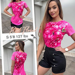 Zeagoo Womens Short Sleeve Tunic Shirts Floral Print Tops