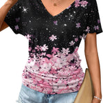 Zeagoo Women's Short Sleeve Shirts V Neck Blouse