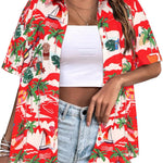 Zeagoo Womens Hawaiian Button Down Shirts Casual Floral Tropical Shirt