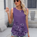 Zeagoo Women's Tank Tops Crew Neck Sleeveless Floral Tops