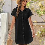 Zeagoo Womens Button Down Shirt Dress Cotton Linen Dress