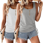 Zeagoo Womens Tank Tops 2 Pack U Neck Sleeveless Tops