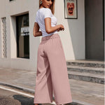 Zeagoo Women's Trousers Casual Wide Straight Cut Suit Trousers (DE Only)