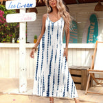 Zeagoo Womens Maxi Dress Spaghetti Strap Casual Printed Dress
