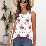 Zeagoo Women's Tank Tops Crew Neck Sleeveless Floral Tops