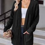 Zeagoo Women's Oversized Cardigan Cable Knit V Neck Sweater