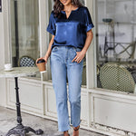Satin Silk Blouse Tops - Zeagoo (Us Only)