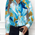 Zeagoo Womens Button Down Shirt Long Sleeve Blouse Business Work Tops Dressy Casual Floral Printed Outfits with Pocket