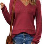 Zeagoo Womens Sweaters Casual Long Sleeve Ribbed Knit Pullover
