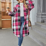 Zeagoo Womens Plus Size Flannel Plaid Button Down Shacket Jacket