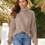 Zeagoo Women's Turtleneck Pullover Elegant Knitted Jumper (DE Only)