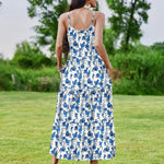 Zeagoo Womens Long Dress Adjustable Strap Floral Casual Dress