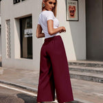 Zeagoo Women's Trousers Casual Wide Straight Cut Suit Trousers (DE Only)