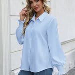 Zeagoo Womens Button Down Shirts Smocked Cuffed Blouse