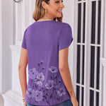 Zeagoo Womens Tops Petal Short Sleeve Summer Casual Shirts