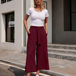 Zeagoo Women's Trousers Casual Wide Straight Cut Suit Trousers (DE Only)
