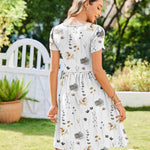 Zeagoo Womens Floral Pleated Button Down Petal Mini Dress