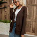 Zeagoo Women's V Neck Button Long Cardigan Sweater