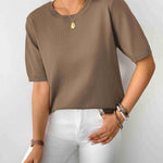 Zeagoo Womens Sweaters Short Sleeve Top
