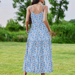 Zeagoo Womens Long Dress Adjustable Strap Floral Casual Dress