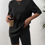Zeagoo Womens Oversized T-Shirt Summer Casual Tops Short Sleeve Textured Shirts Fashion Loose Fit Tee Tops 2024