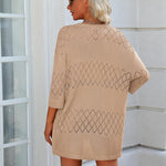 Zeagoo Womens 2024 Lightweight Crochet Cardigan Sweaters Open Front 3/4 Sleeve Knit Kimono Summer Boho Cover Up