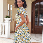 Zeagoo Womens Casual Swing Floral Ruffle Short Sleeve Sundresses